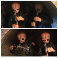 The band plays a energetic song with their exotic instruments. #starwars #anhwt #toyshelf